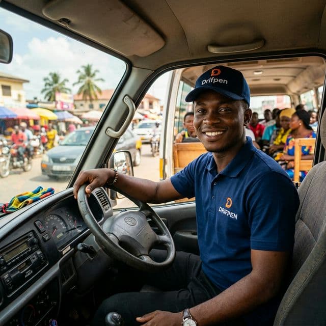 Professional Ghanaian male trotro driver